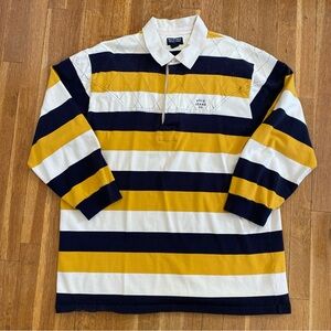 Vintage Ralph Lauren POLO JEANS CO Mens XL Striped Long Sleeve Rugby Polo Shirt